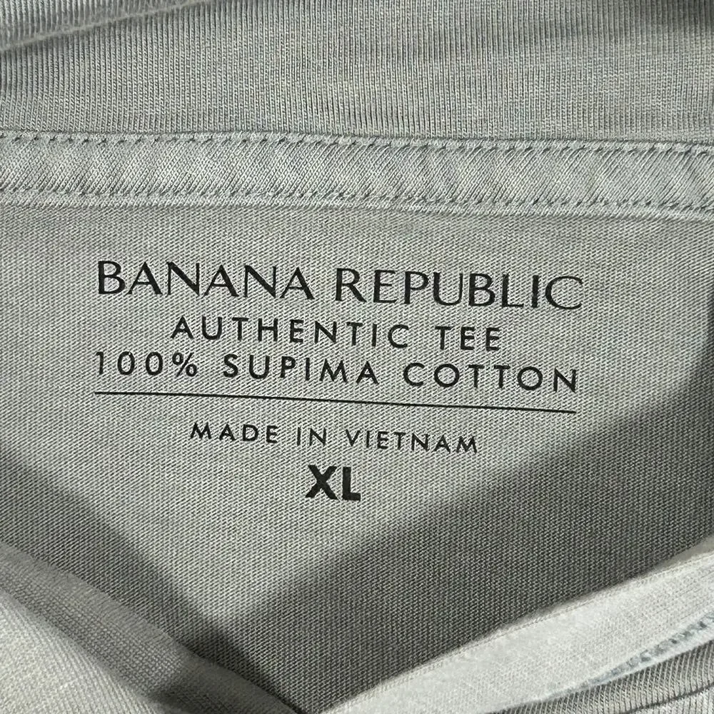 Banana Republic XL Ultimate Tee Hoodie Jersey Chrome Gray 100% Supima Cotton